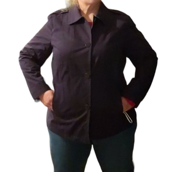 Talbots Twill Button Down Trench Coat Style Sz. XL - Picture 2 of 6